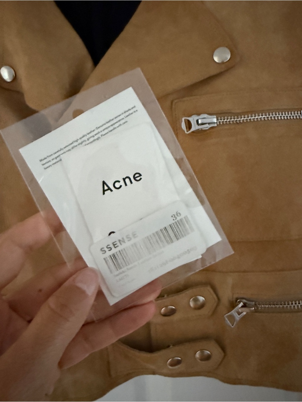Acne Suede Moto Jacket in Camel - Picture 6 of 6